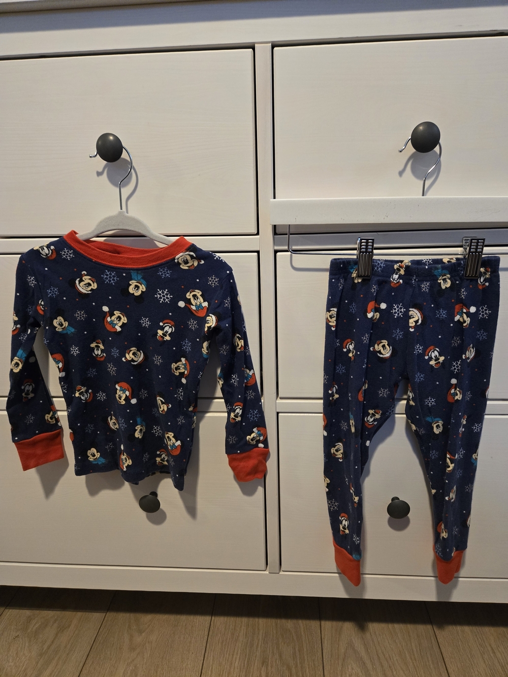 Disney Kids Navy and Red Mickey Mouse Holiday Pajama Set